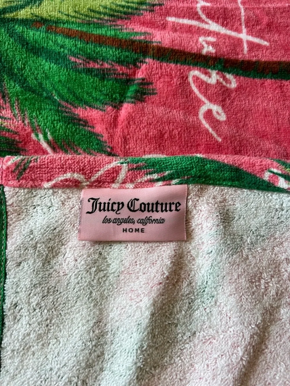 Juicy Couture Fuchsia Palm Tree Beach Towel